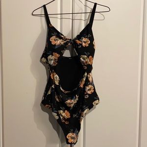 Floral Cutout One Piece Swimsuit